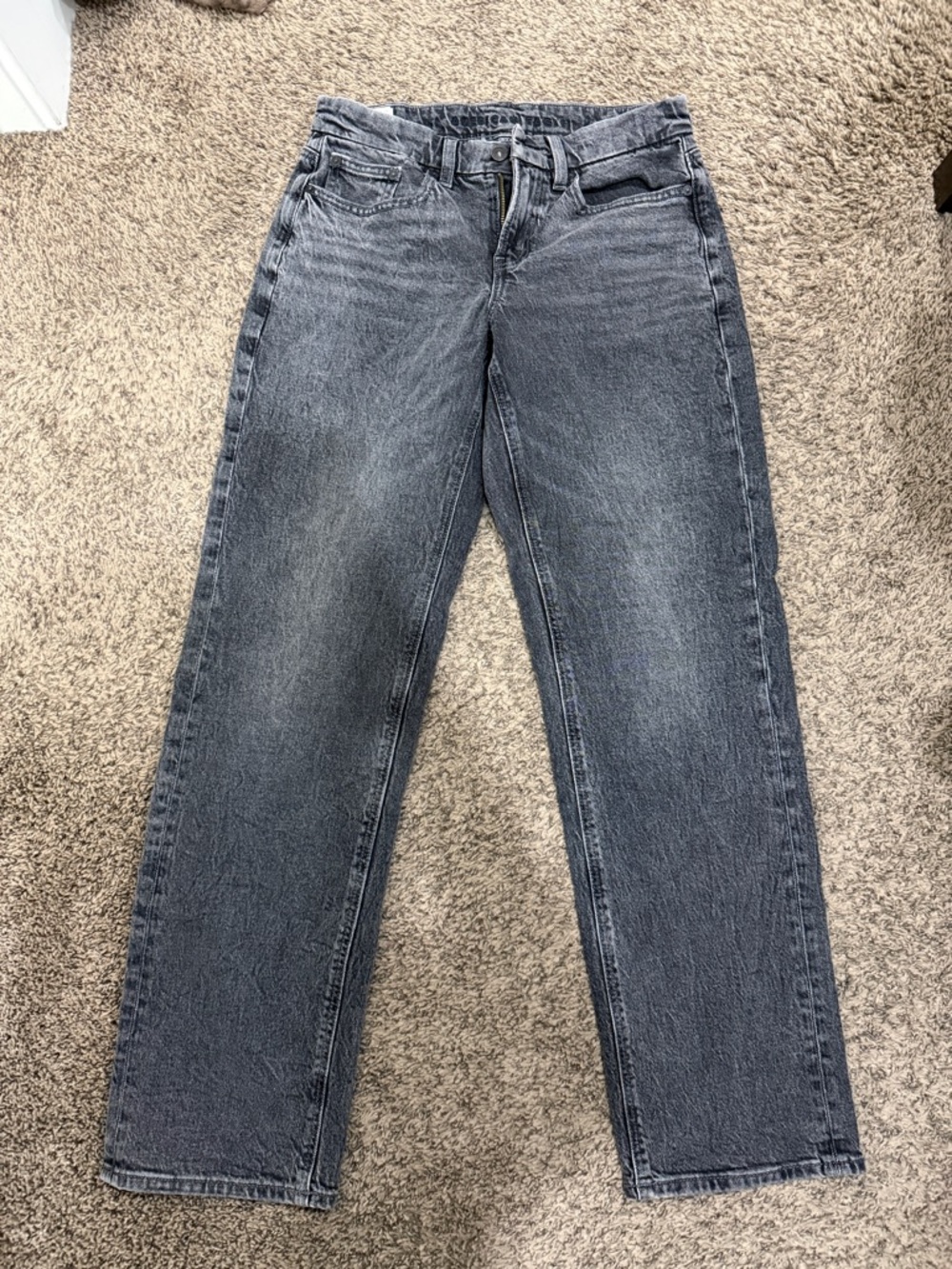 American Eagle Outfitters Black Washed Straight Leg Jeans